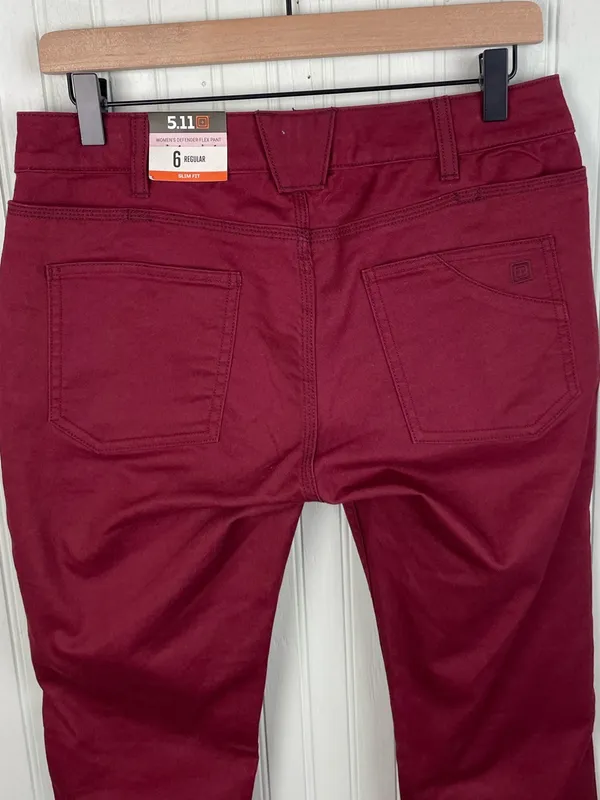 NEW 5.11 Tactical Women's Defender-Flex Pants Slim Fit Size 6 Regular Red Twill - Image 7
