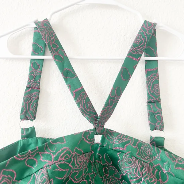 NEW Lulus Pink Green Floral Bustier Crop Blouse Top‎ Size M - Image 6
