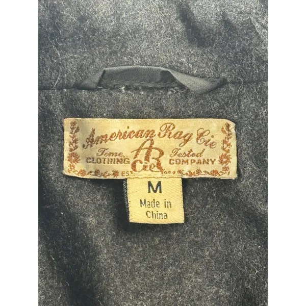 American Rag Co vtg Womens Double Breasted‎ Peacoat Gray Wool Blend Size Medium - Image 7