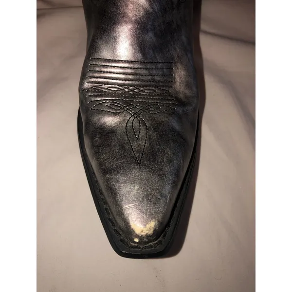 Durango Silver Western Boots Womens Size 9.5 Embroidered Vegan Cowgirl FLAW - Image 8