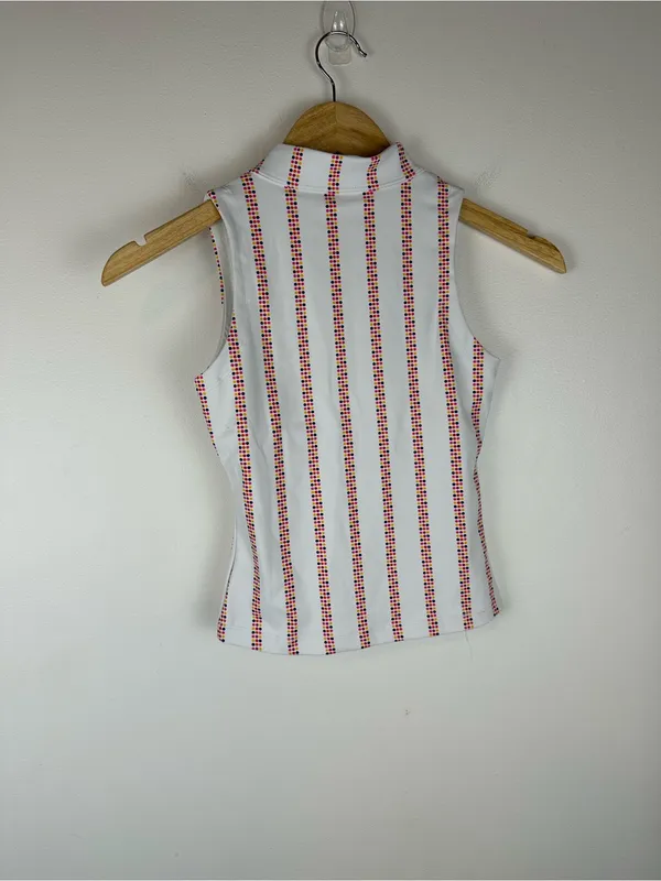 Barstool Vertical Dot Women's Sleeveless Golf Tennis Polo Shirt Sz‎ XS - Image 6