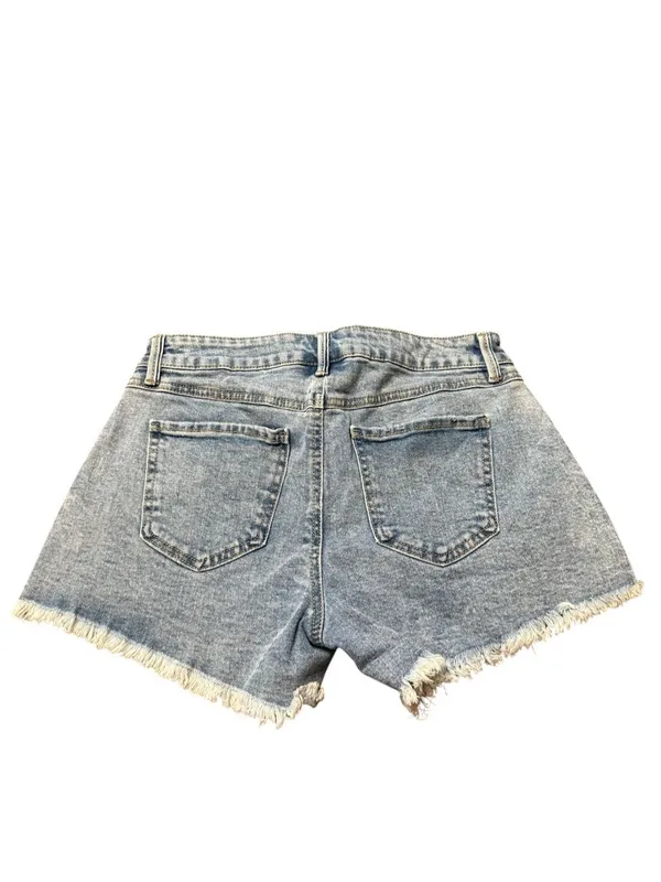 REWASH Vintage Reunion Classic Rise Blue Denim Jean Shorts Distressed Size 5/27 - Image 3