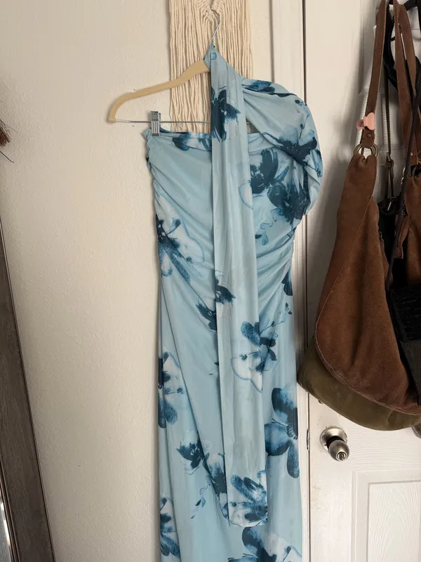 Summer Floral Formal Wedding Guest Dress Strapless Tube Dress with Scarf Summer Cocktail Long Maxi Dresses - Image 2