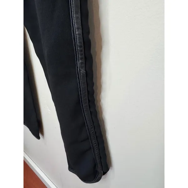Rag‎ & Bone Platini Leather Trimmed Black Pants Sz 12 - Image 5