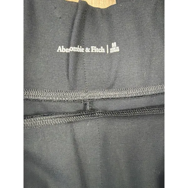 Abercrombie & Fitch Black Pintuck Front Slit Flare Pants Womens Size M High Rise - Image 2