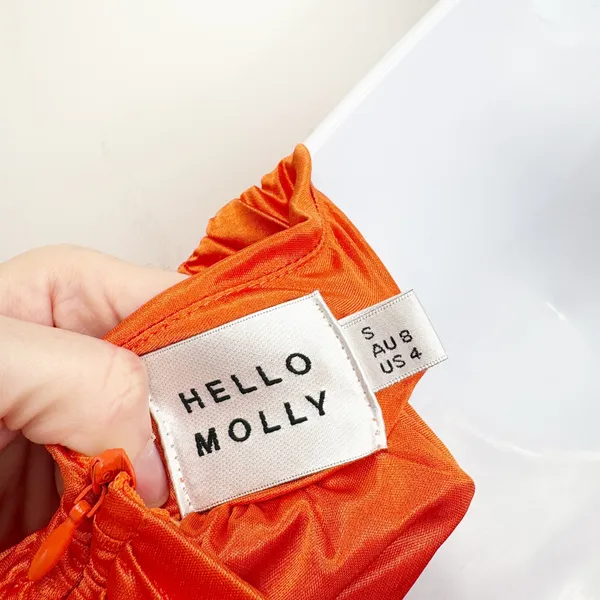 Hello Molly Womens Shimmering Sea Pleated Halter Resortwear Maxi Dress Orange 4‎ - Image 6