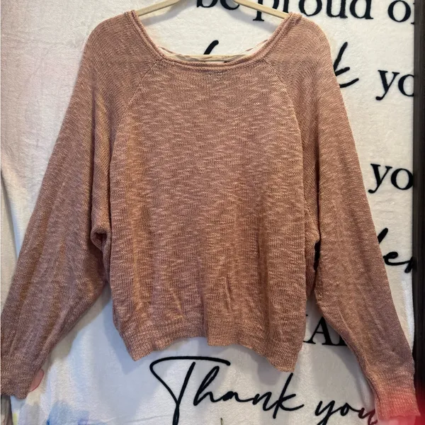 Blank Paige “Love Is” Modern Pink Sweater Size Large - Image 2