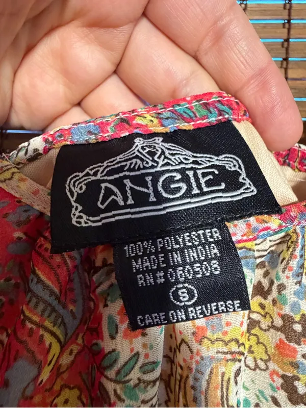 Vintage ANGIE Paisley Asymmetrical Dress NWT Small - Image 4