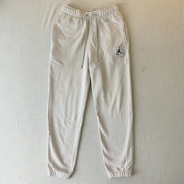 Jordan Flight Joggers Womens Small Beige Fleece‎ Sweatpants Jumpman Streetwear - Image 2