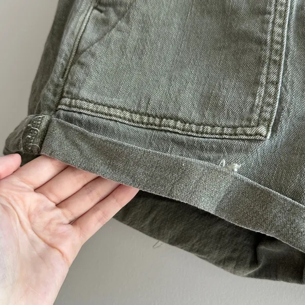 American Eagle Army Green Mid-Rise Shorts with a Tie Waistband, Stretch, Size 4 - Image 10
