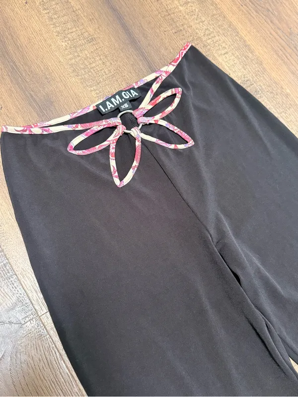 I.AM.GIA. Renalee Flower Cut Out Legging Pants Flare‎ Y2K XS - Image 4