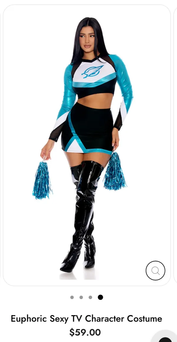 Cheerleader Costume Blue Size XS/S - Image 2