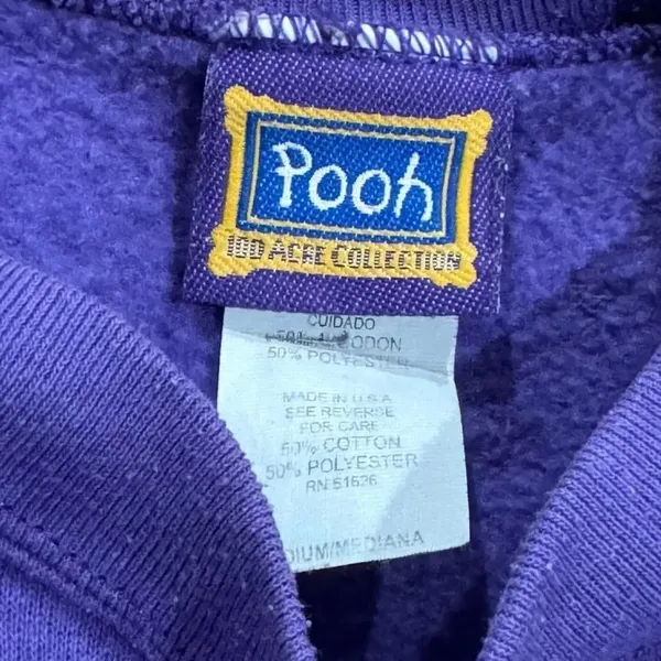 Disney Pooh Vintage 90’s Bounce Crewneck Purple Sweater Women’s Medium - Image 2