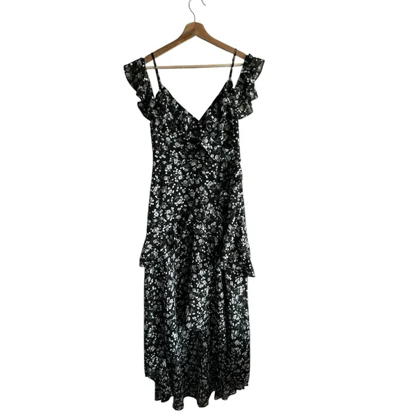 ASTR The Label Midi Dress Sz S Floral High Low Tiered Ruffle - Image 3