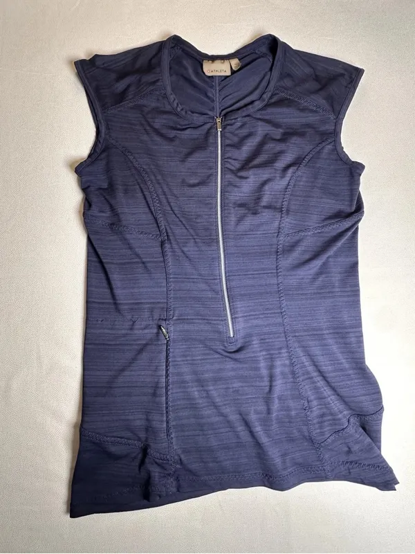 Athleta Navy Sleeveless Zip Front Athletic Top Women’s Medium - Image 8