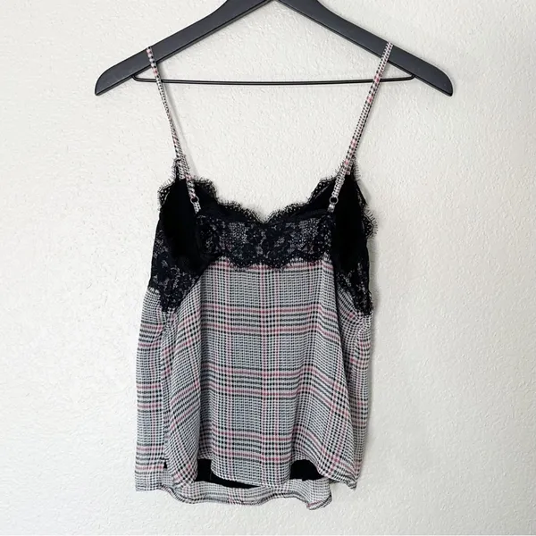 Abercrombie & Fitch Womens Lace Trim‎ Tank Top Grunge Punk Houndstooth Y2K XS - Image 5