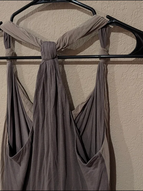 100% Silk Banana Republic Taupe Halter Slip Dress - Image 5