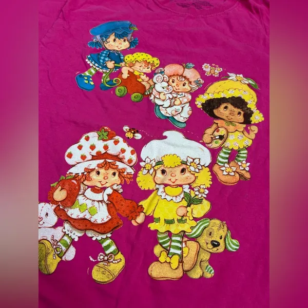 Strawberry Shortcake and Friends Pink T-shirt Sz S - Image 2