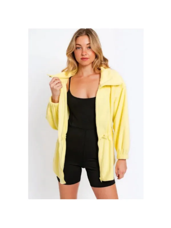 "The Beth" Yellow Lemon Hoodie Soft Fleece Jacket size S NWT oversized - Image 7