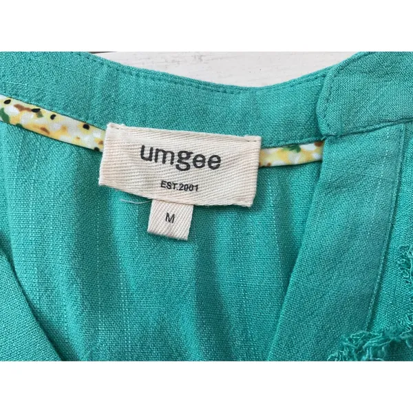 Umgee Green Tiered Frayed Hem V‎ Neck Short Sleeve Casual Dress Size Medium - Image 12