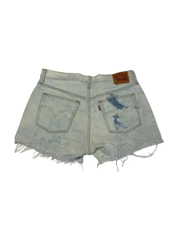 Levi’s 501 Original Women’s Denim Shorts W32 Tie Dye Frayed Hem High Waist Y2K - Image 2