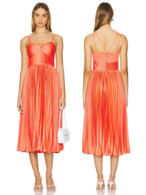 AMUR Coral Pleated Dress - Image 2