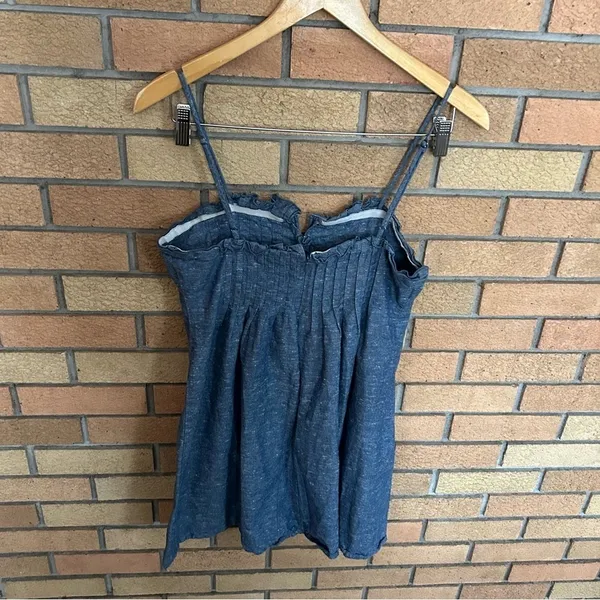 Madewell Chambray Pintuck Cami Ruffle Chambray Mini Dress Size 4 - Image 4