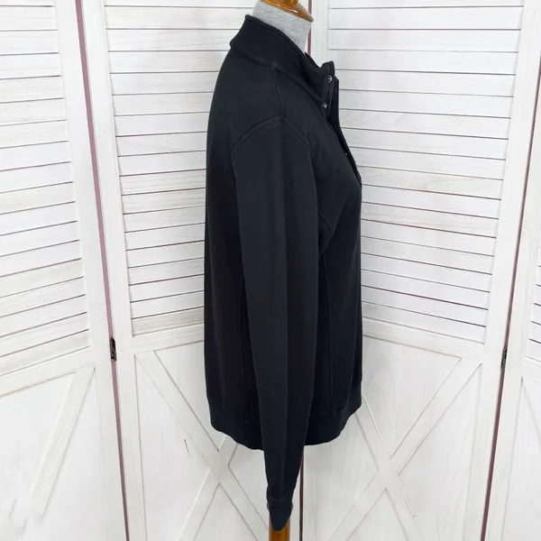 Vineyard Vines‎ Mock Neck Snap Pullover Sweatshirt Black Womens Medium - Image 3