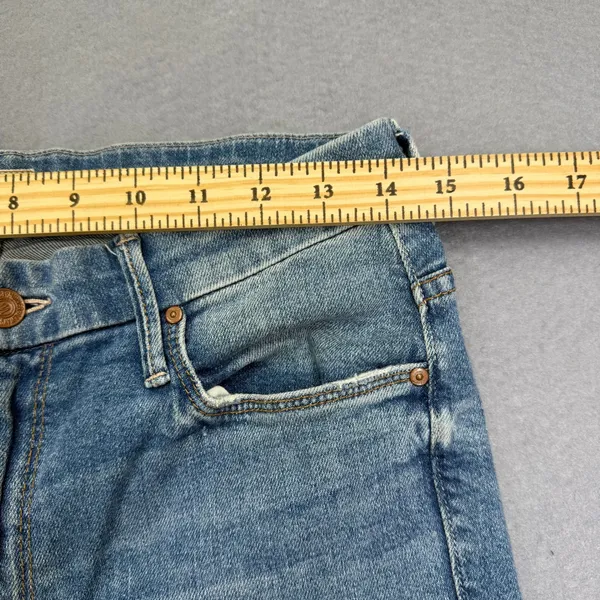 MOTHER High Waisted Looker Ankle Fray Jeans Thrilling Shots Distressed Blue 29 - Image 6