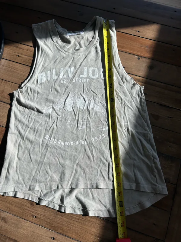 Daydreamer x Free People Billy Joel 52nd Street Oversized Green Tank Top XS - Image 9