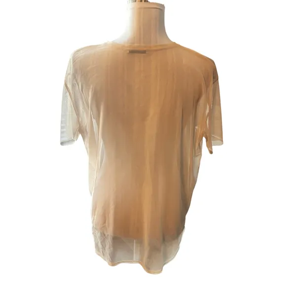 Zara Floral Butterfly Embroidered Sheer Top Size S - Image 4