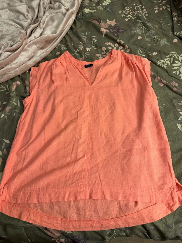 Splendid Coral Notch-Neck Cap Sleeve Blouse - Image 3