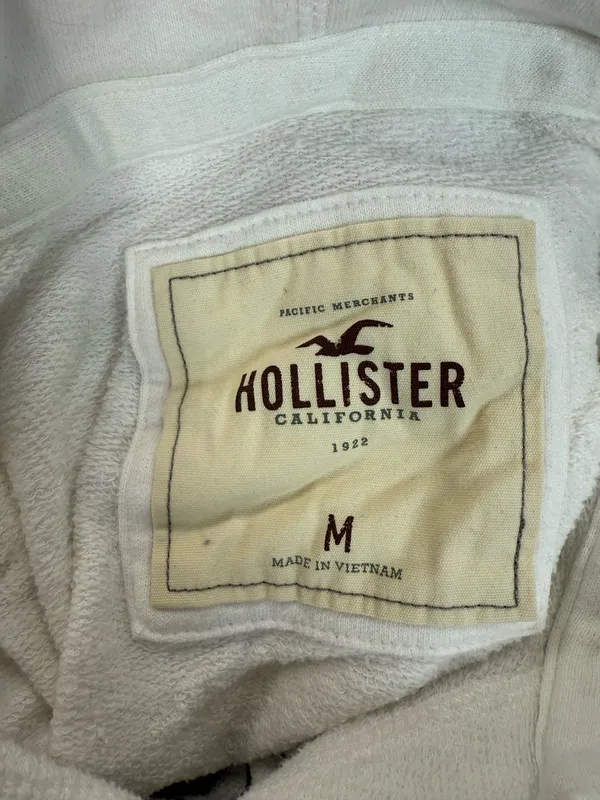 Hollister White Women’s Hoodie - Image 2