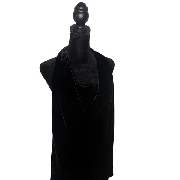Vince Black Velvet Cowl Neck Top Size 12 Whimsigoth Dark Romantic Holiday‎ - Image 6