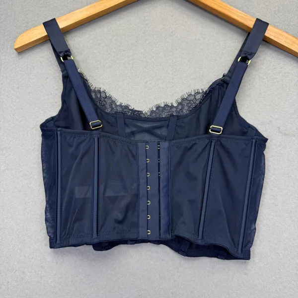 Victorias Secret Dream Angels Embroidered Corset Top Navy‎ Blue S-DD 227725-QB5 - Image 11