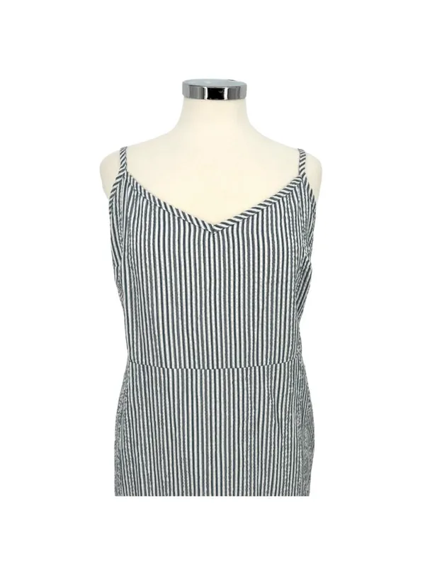 Market Spruce Coastal Nautical Striped Maxi Sun Dress Blue White Size 2X NWT - Image 4