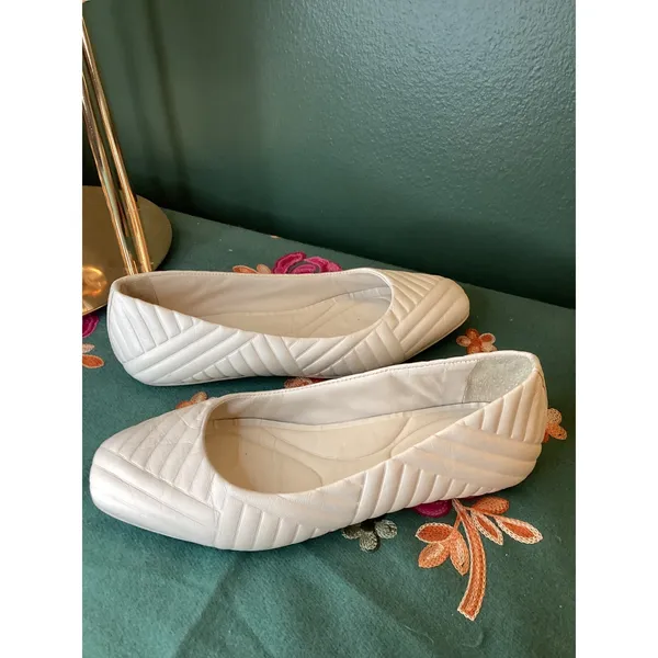 ANTONIO MELANI MARCIEE White Quilted Leather Ballet Flats Women's Size‎ 5.5M 36 - Image 5