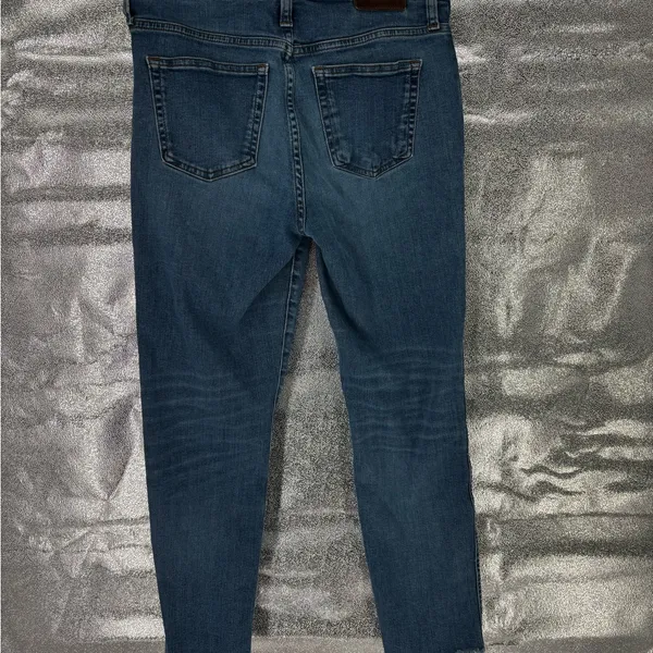 J. Crew Raw Hem Button Fly Cropped Vintage Straight Jeans - Image 4