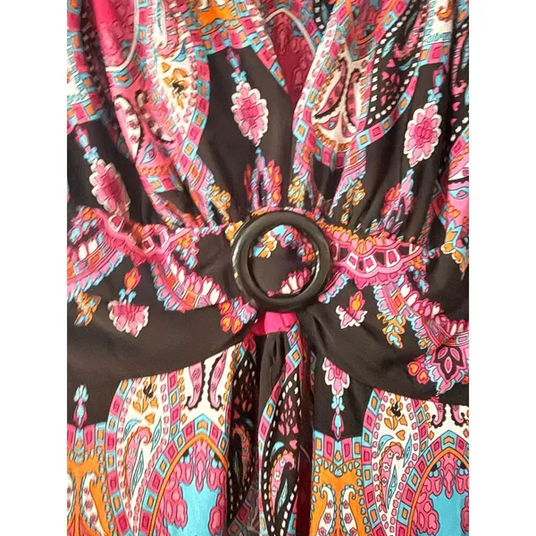 Glamour Y2K Women's Size 14‎ Floral Black Dress - Image 2