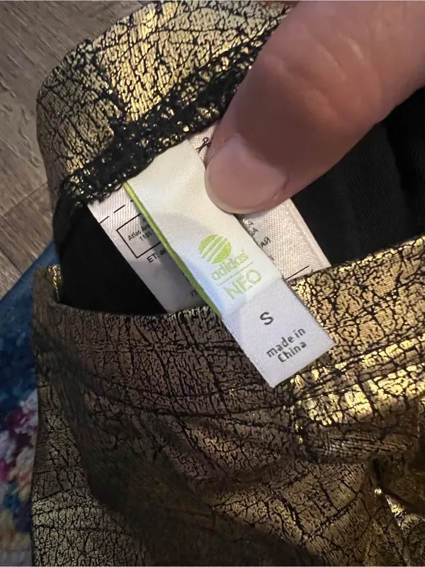 Adidas neo Gold Metallic Women’s Jeans - Shiny Statement Leggings - Image 7