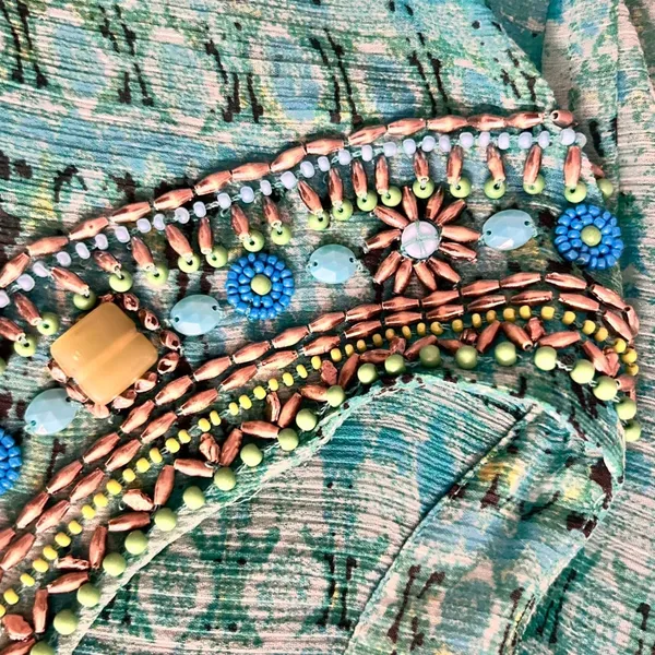 Chicos Beaded Kaftan Top Green Large‎ or XL - Image 11