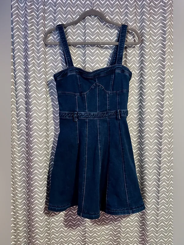 Free People | Margot Denim Mini Dress, Small - Image 4