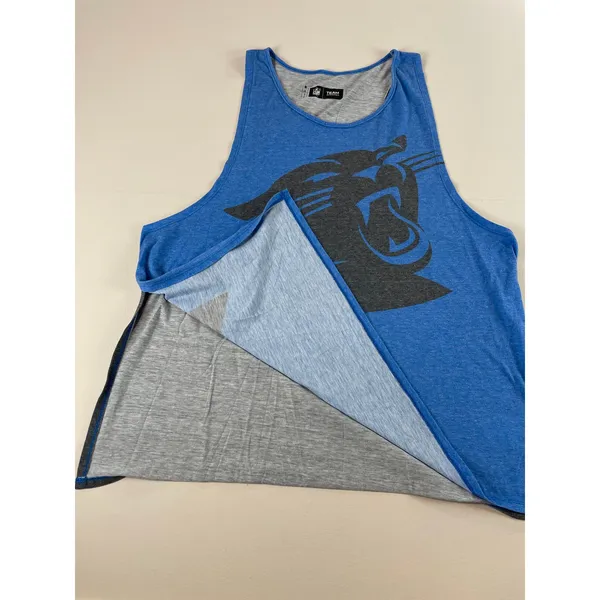 NFL Team Apparel Tank Top Panthers Logo Blue Side Slits Size XL - Image 3