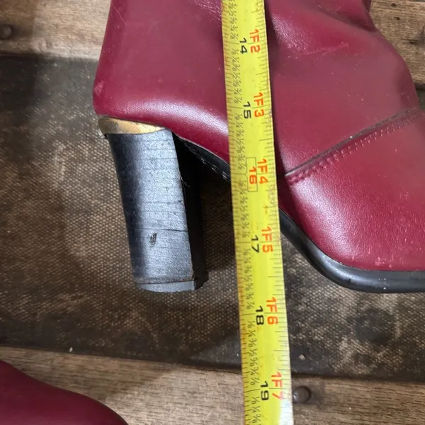 70’s Etienne Aigner Burgundy Red Heel Boots - Image 8