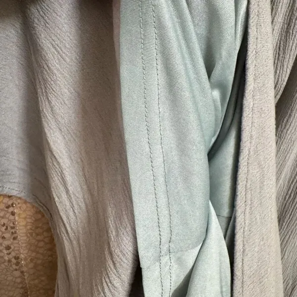 Baltic Born Jennifer Deep V Light Sage Green Tassels Maxi Dress XS - Image 9