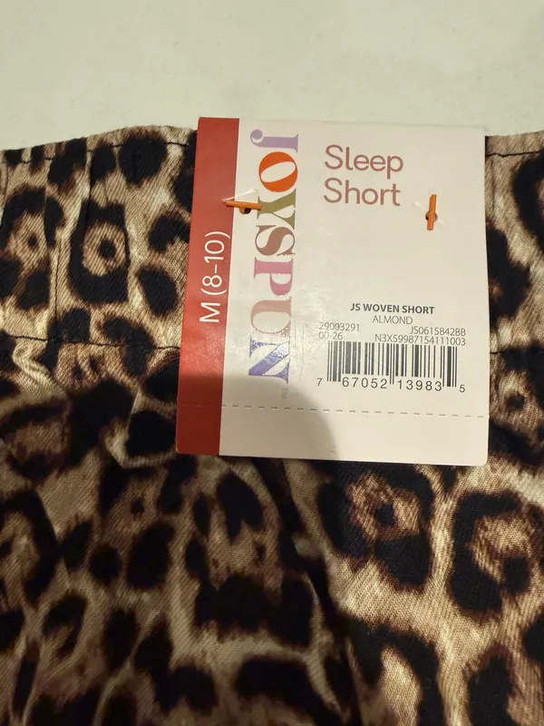 Walmart JoySpun Women’s Woven Pajama Boxers Shorts Brown Lepord - Image 2