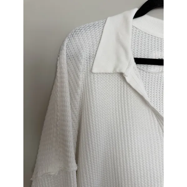 Free People We The Free Travis Polo Top Ivory Women's Size Small - Image 7