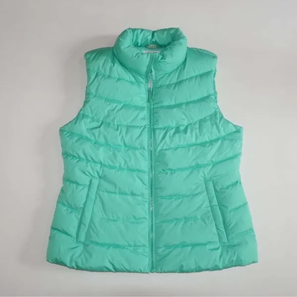 GAP ColdControl Windproof Puffer Vest Mint Green Medium Lightweight Quilted - Image 3