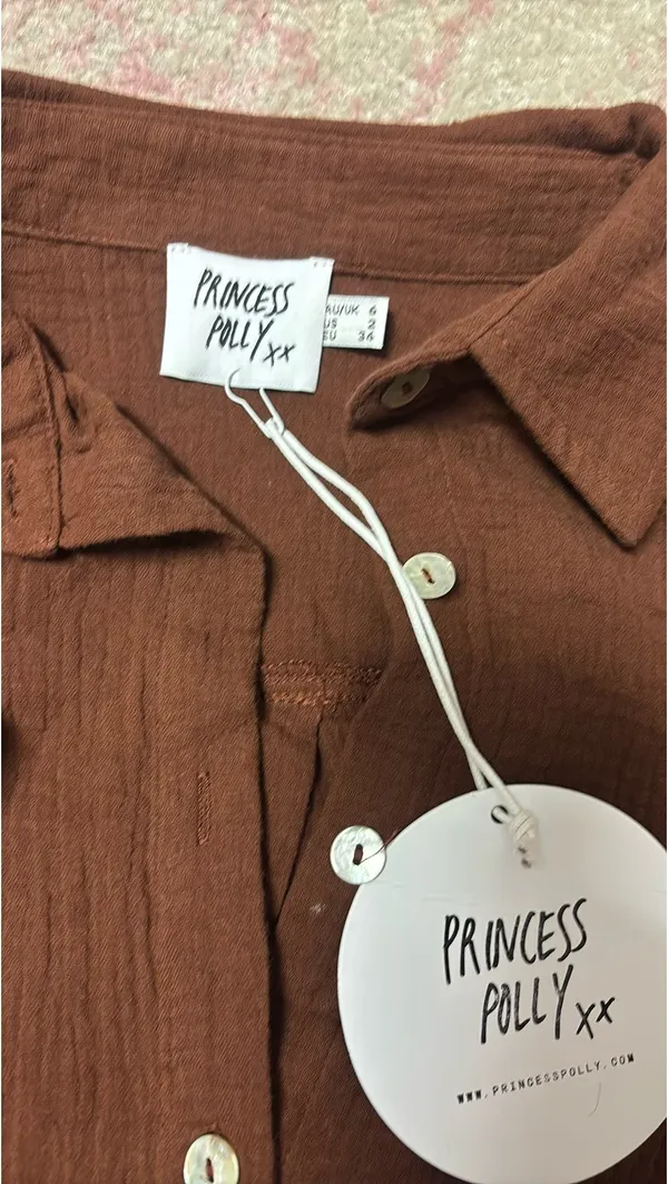 Princess Polly Button Down Shirt brown - Image 2