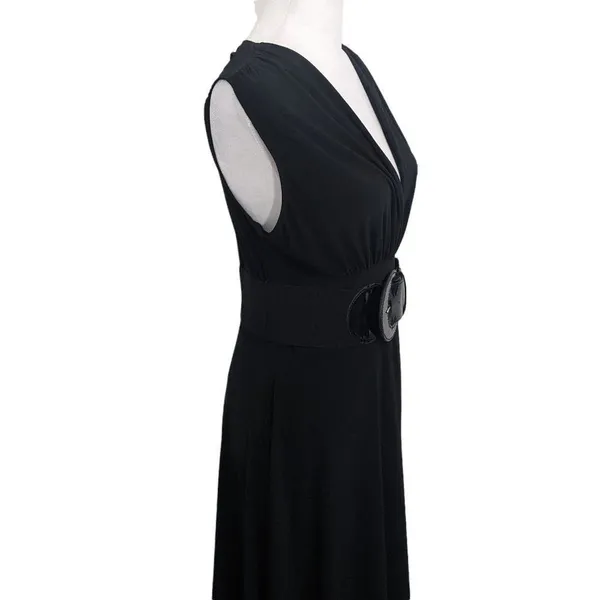 Maurices Black Belted Dress Size Medium Black Stretchy Dress with Belt - Image 2